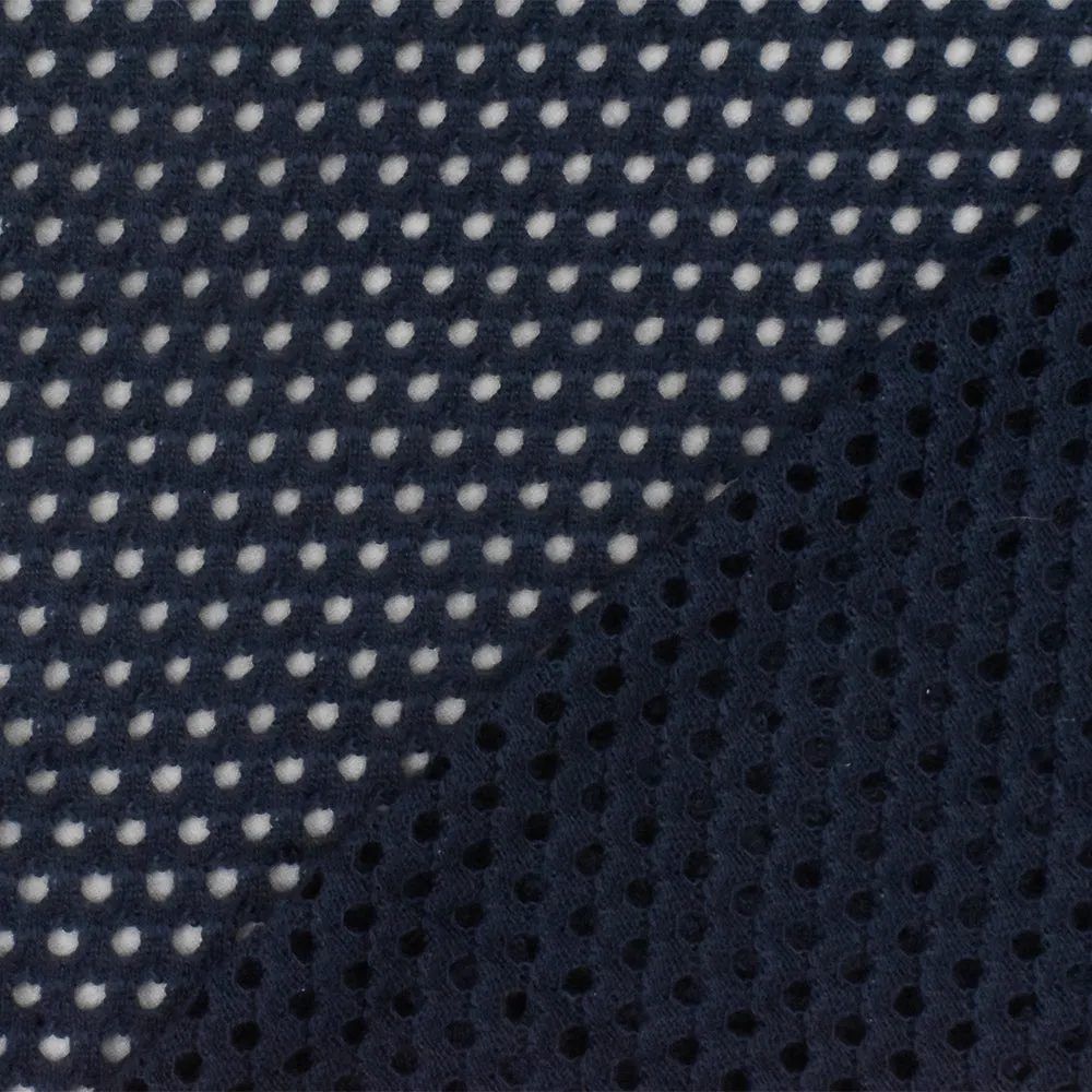 1 YD PC-Navy Blue Solid Stretch Spandex Polyester Athletic Mesh Knit Fabric