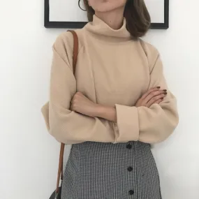 AECU1 Turtleneck Knitted Jumper Sweater Casual Pullover