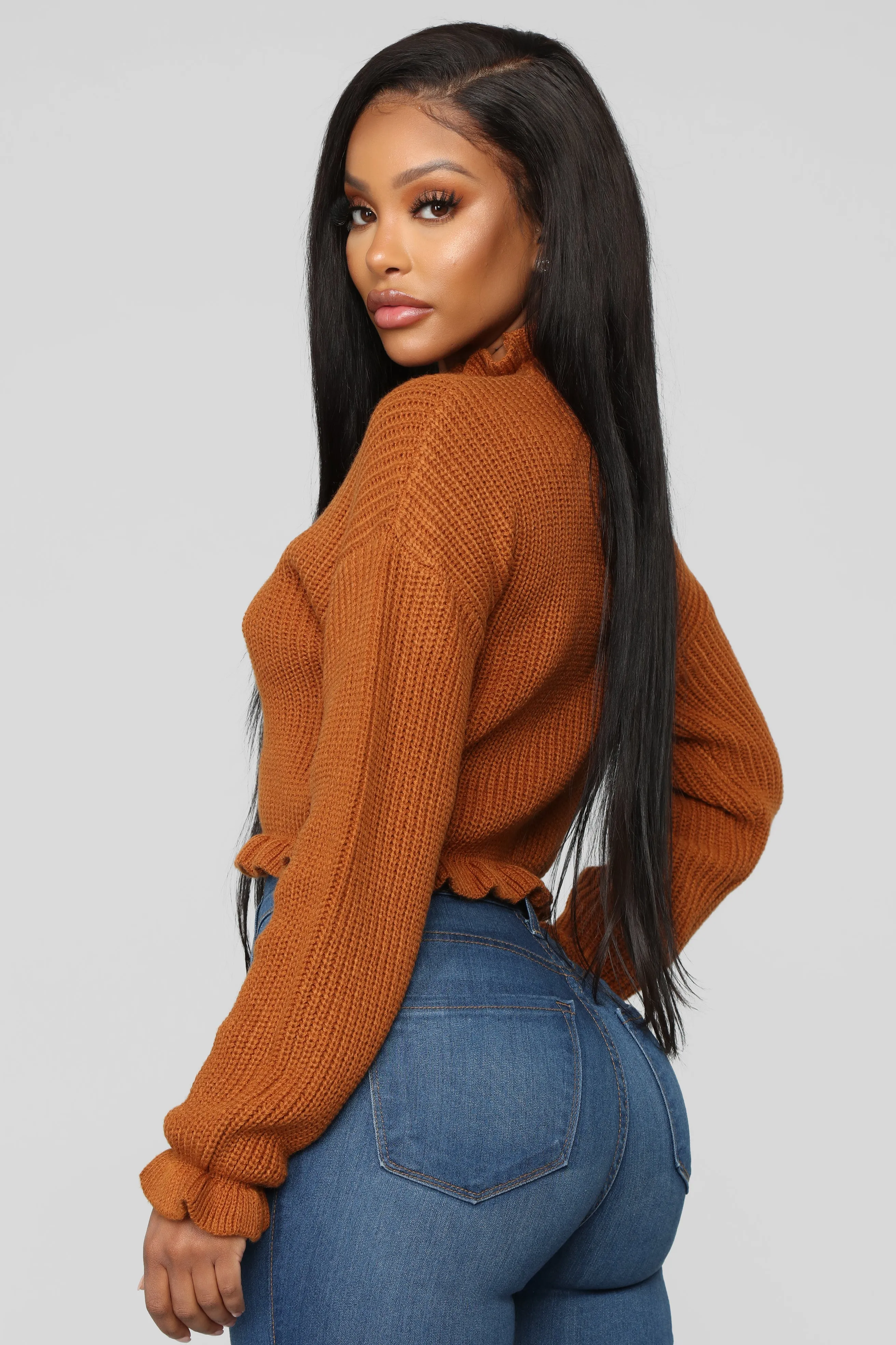 All To Myself Cropped Sweater - Mocha