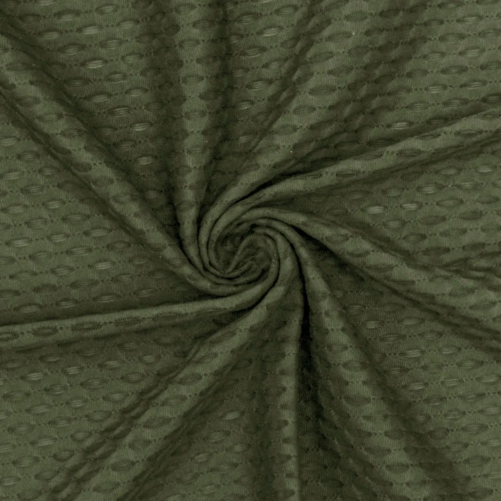 Army Green Famous Maker Stretch 3D Mesh Yoga Activewear Fabric
