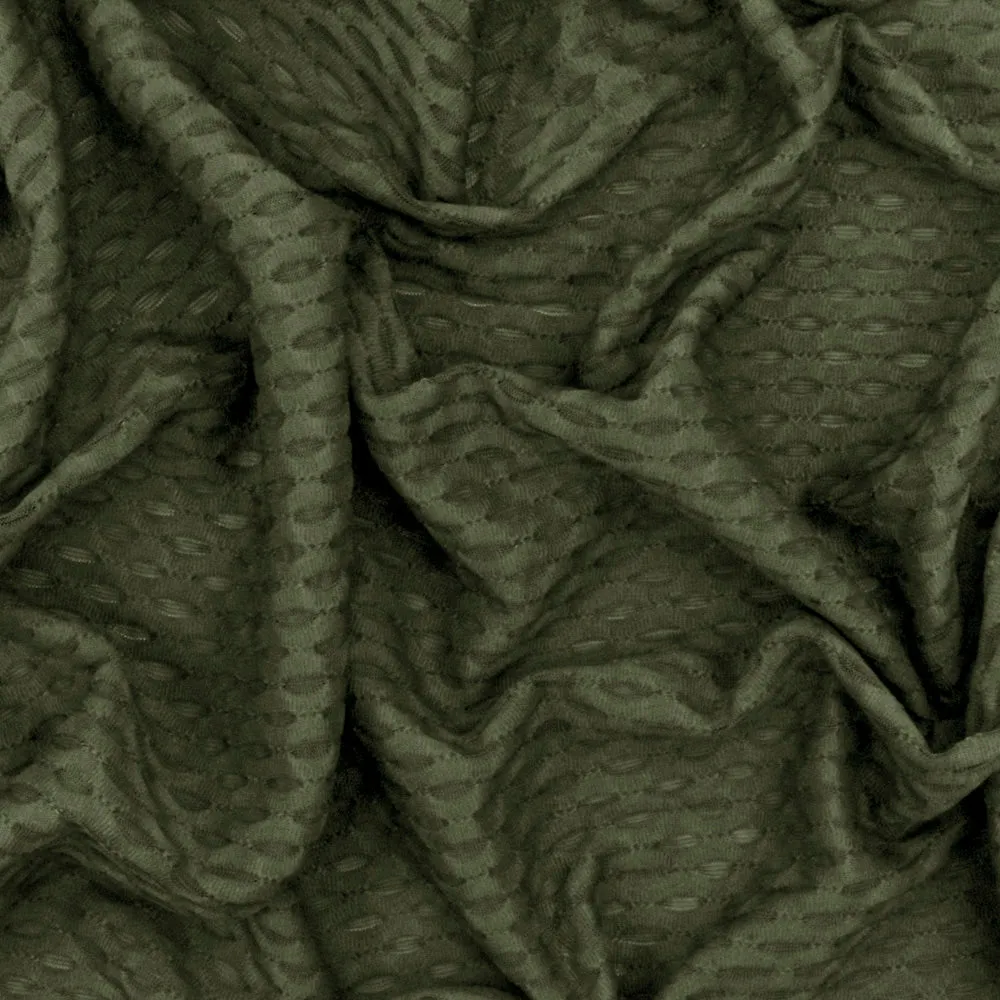 Army Green Famous Maker Stretch 3D Mesh Yoga Activewear Fabric