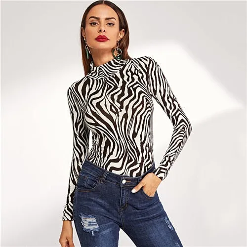 Black and White Zebra Top