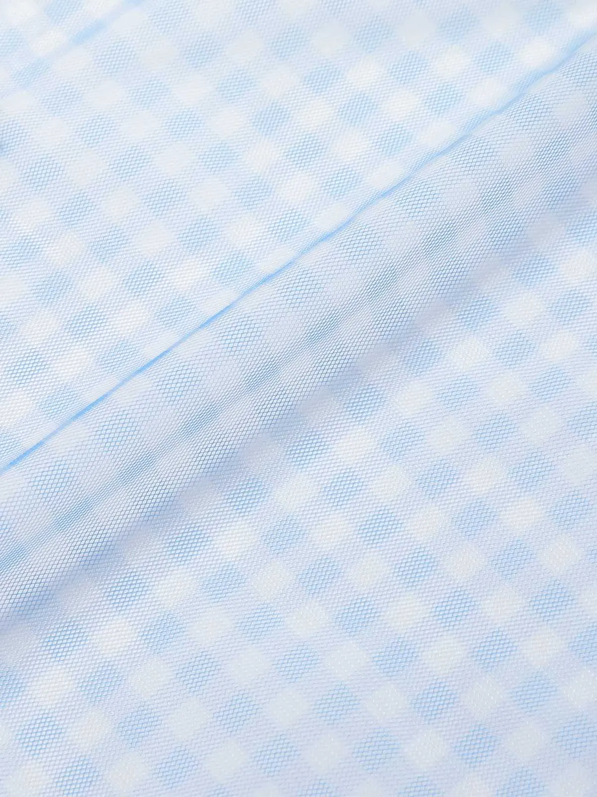 Blue 1950s Plaids Mesh Cover-Up