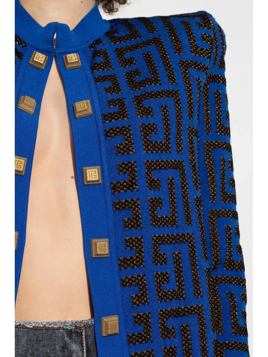 Blue and Black Monogram Cardigan