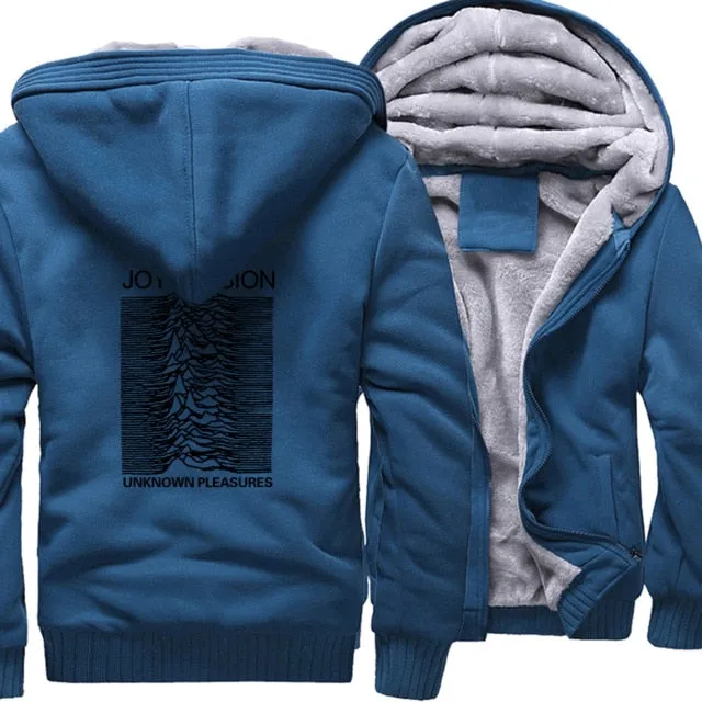clothes man's thick zipper sweatshirt hip hop 2019 winter unknown pleasure fashion hoodies fitness jackets men wool liner coats