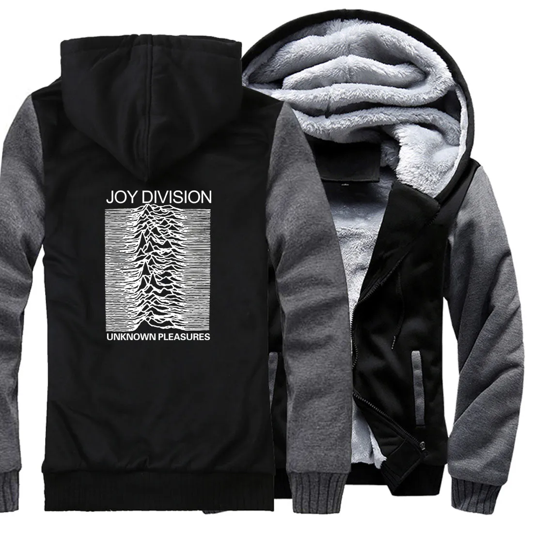 clothes man's thick zipper sweatshirt hip hop 2019 winter unknown pleasure fashion hoodies fitness jackets men wool liner coats