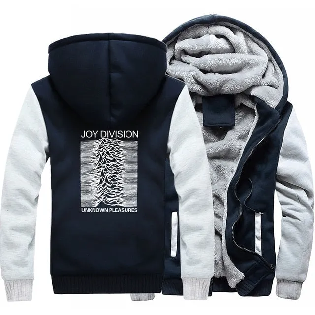 clothes man's thick zipper sweatshirt hip hop 2019 winter unknown pleasure fashion hoodies fitness jackets men wool liner coats