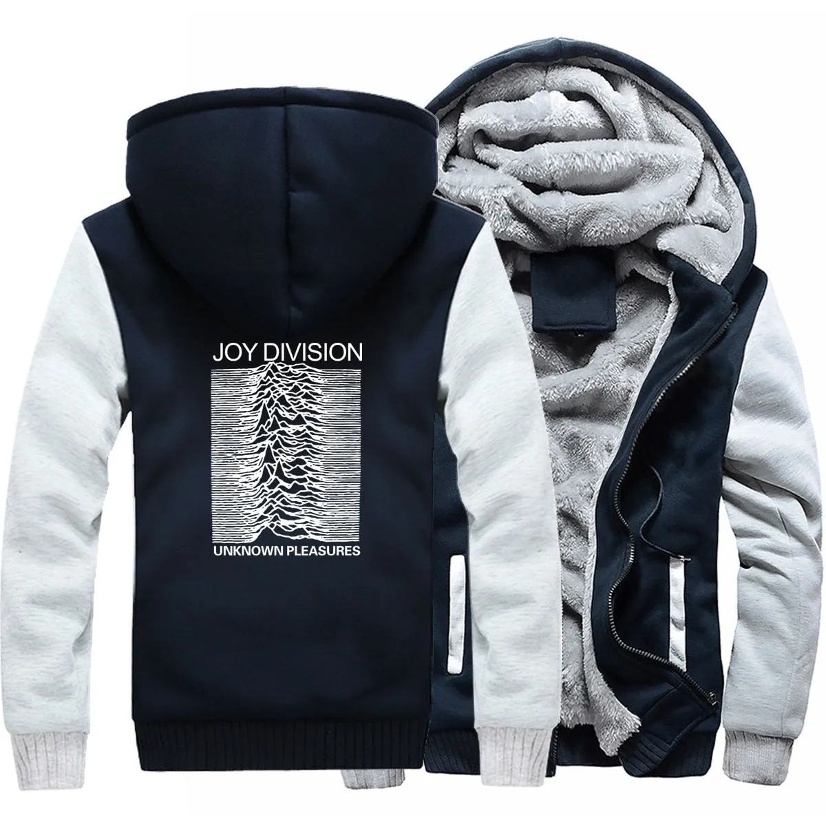 clothes man's thick zipper sweatshirt hip hop 2019 winter unknown pleasure fashion hoodies fitness jackets men wool liner coats