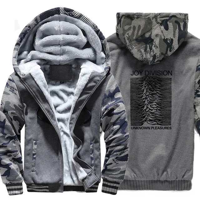 clothes man's thick zipper sweatshirt hip hop 2019 winter unknown pleasure fashion hoodies fitness jackets men wool liner coats