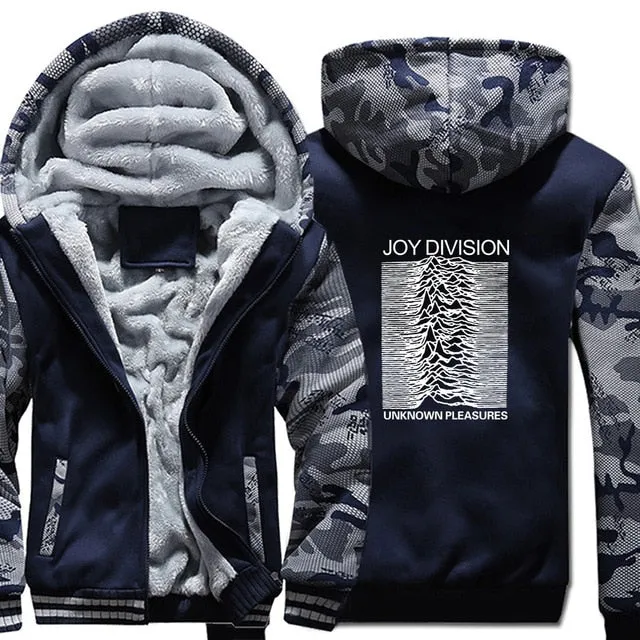 clothes man's thick zipper sweatshirt hip hop 2019 winter unknown pleasure fashion hoodies fitness jackets men wool liner coats