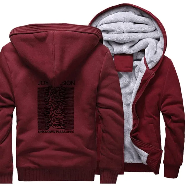 clothes man's thick zipper sweatshirt hip hop 2019 winter unknown pleasure fashion hoodies fitness jackets men wool liner coats