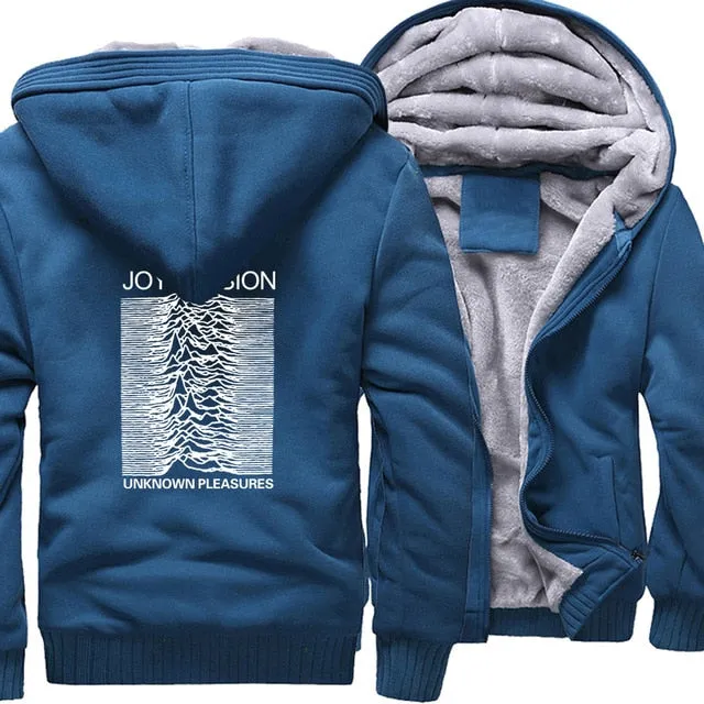 clothes man's thick zipper sweatshirt hip hop 2019 winter unknown pleasure fashion hoodies fitness jackets men wool liner coats