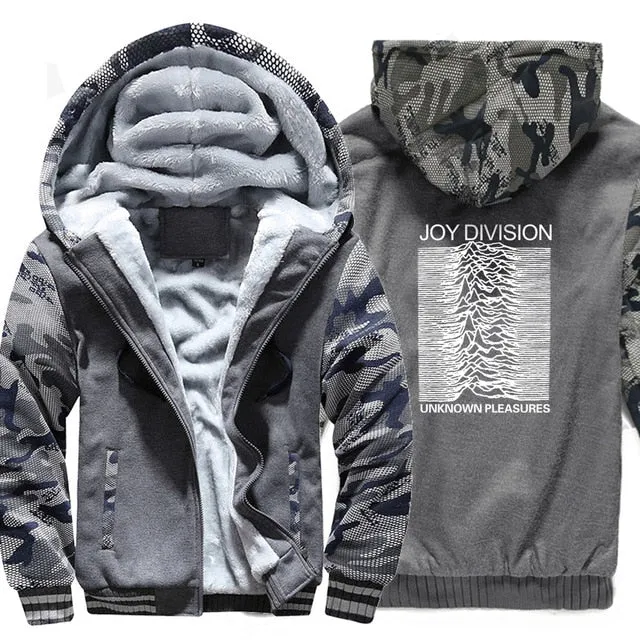 clothes man's thick zipper sweatshirt hip hop 2019 winter unknown pleasure fashion hoodies fitness jackets men wool liner coats
