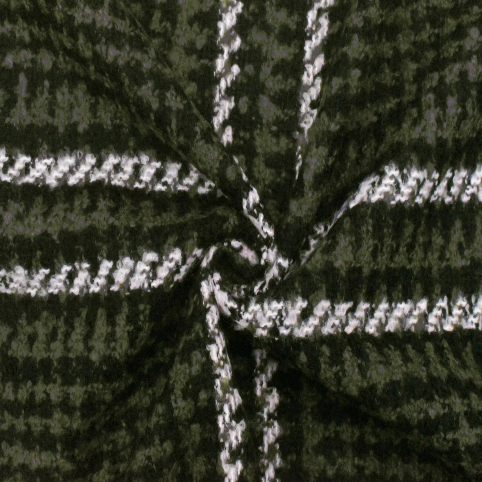 Deep Olive-Black-Pink Boucle Plaid Poly-Wool Twill Woven Jacketing Fabric