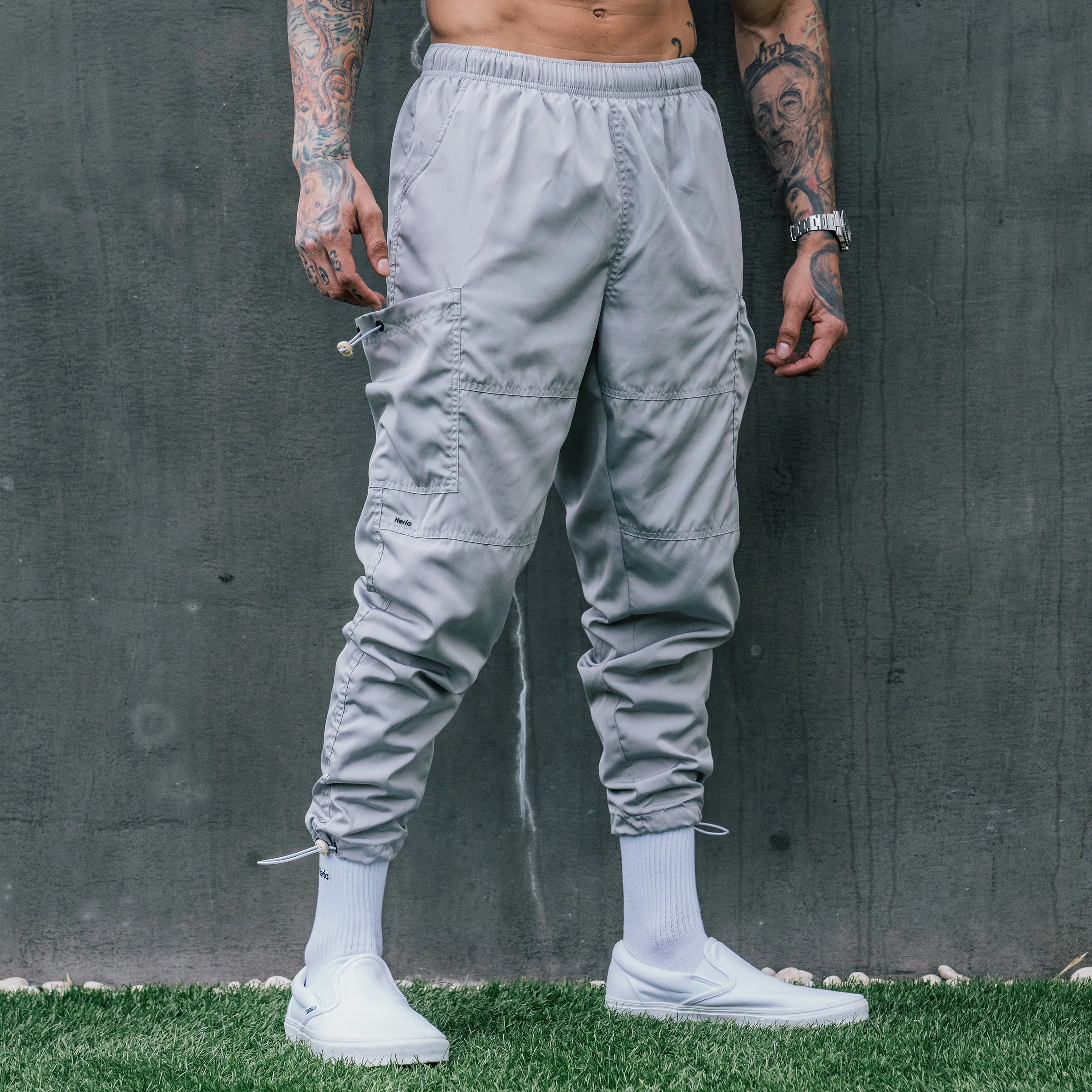 Drawstring Track Pants - Grey