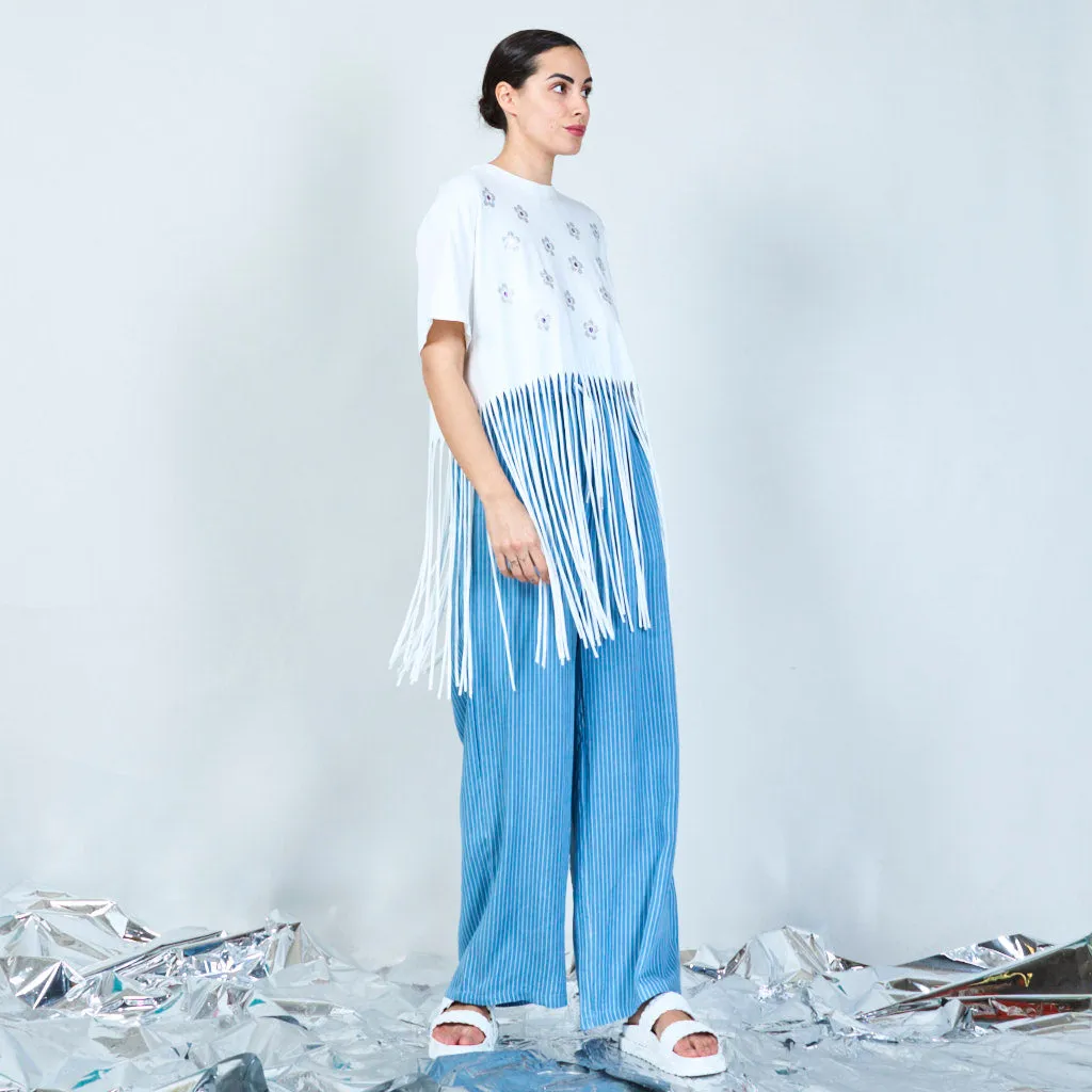 Floral fringe t-shirt wholesale
