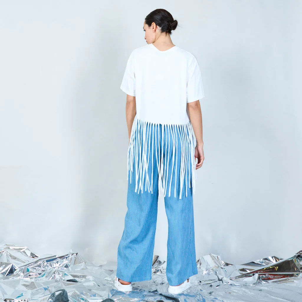Floral fringe t-shirt wholesale