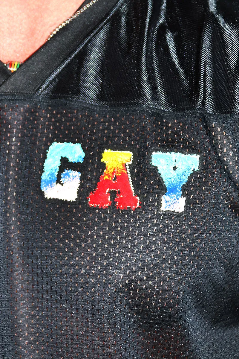Gay Athletic Jersey Crop Tee- Black