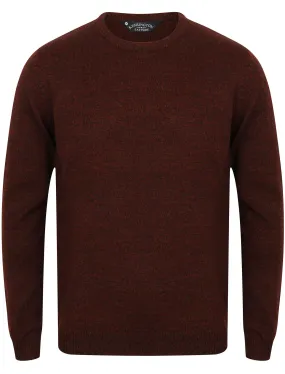 Hale Crew Neck Wool Blend Jumper In Black / Oxblood - Kensington Eastside