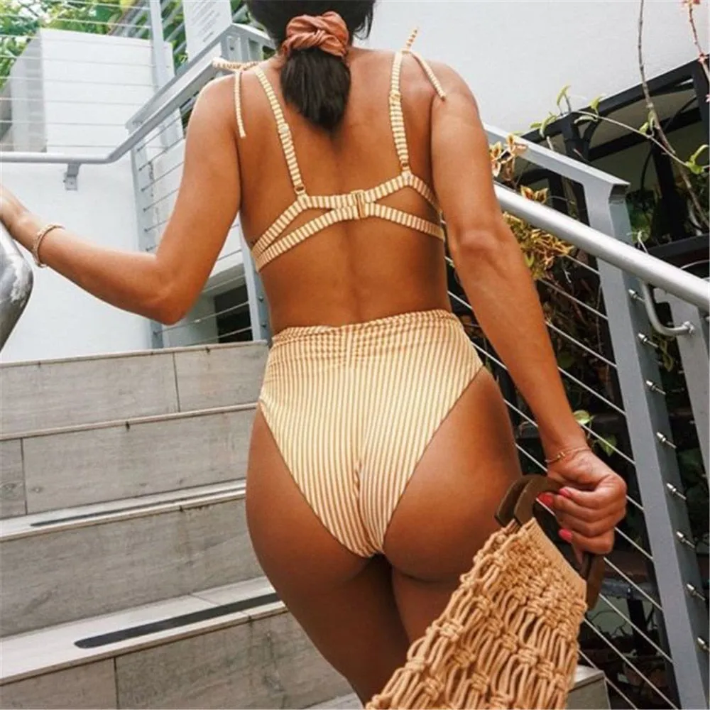 High Waist Belt Bikini Set