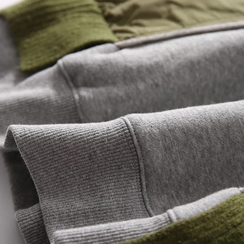 Hit Color Patchwork Loose Turtleneck Casual Sweatshirt