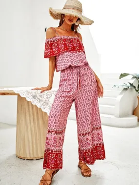 KHALEE YOSE Boho-Style Sleeveless Drawstring Pants Suit