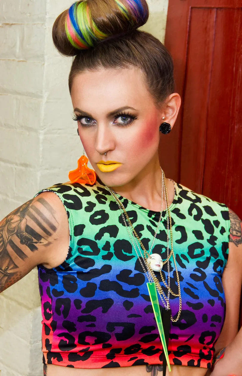 Leopard & Tribal Reversible Crop Top