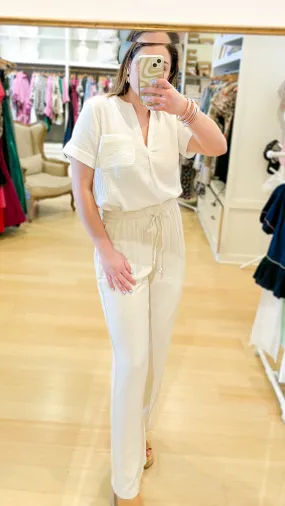 Linen Drawstring Pants