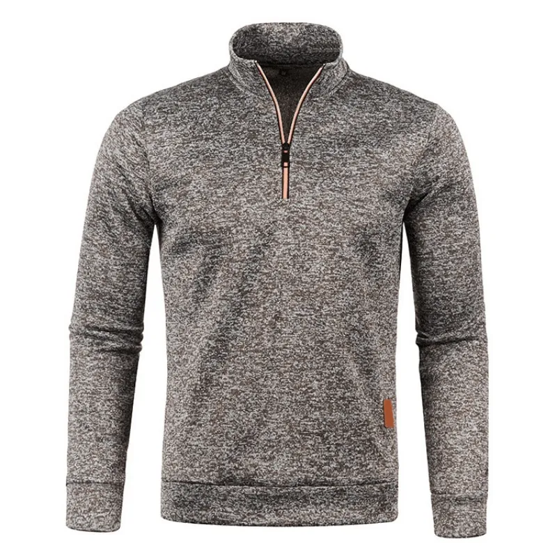 Men's Solid Color Thicker Sweatshirt with Half Zipper - SF0410