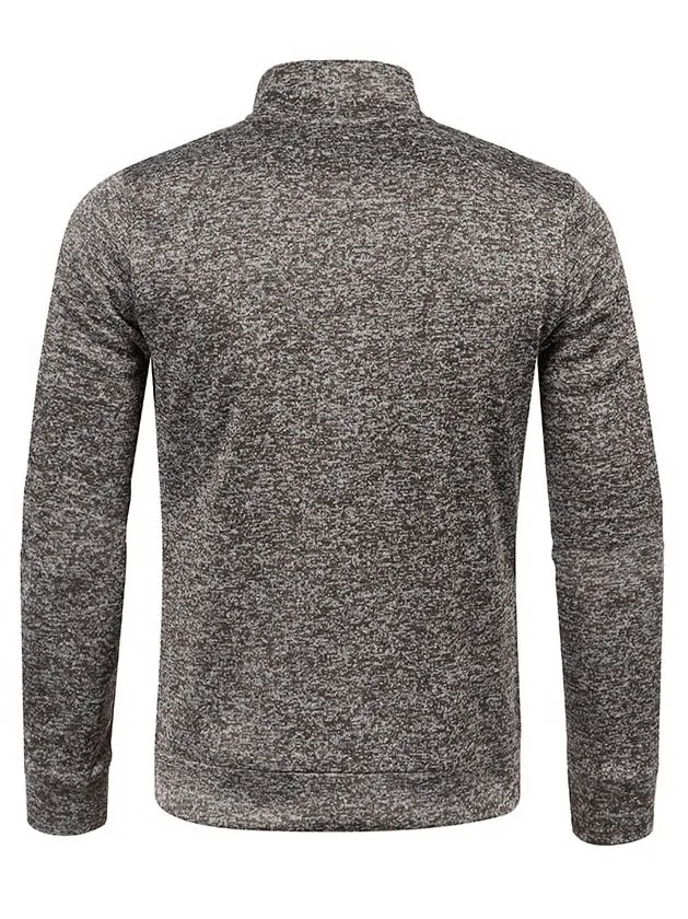 Men's Solid Color Thicker Sweatshirt with Half Zipper - SF0410