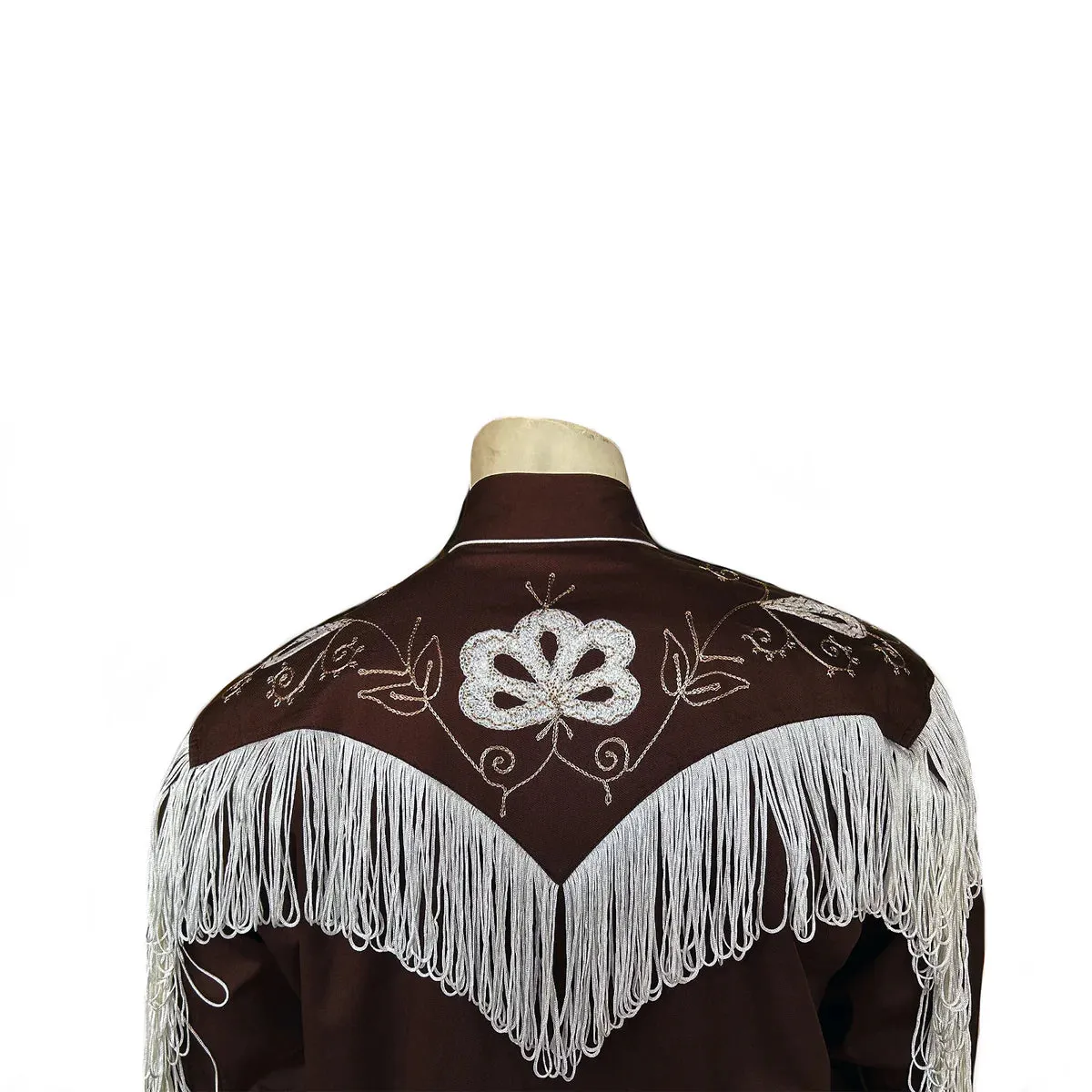 Men's Vintage Western Shirt Collection: Rockmount Fancy Fringe Brown
