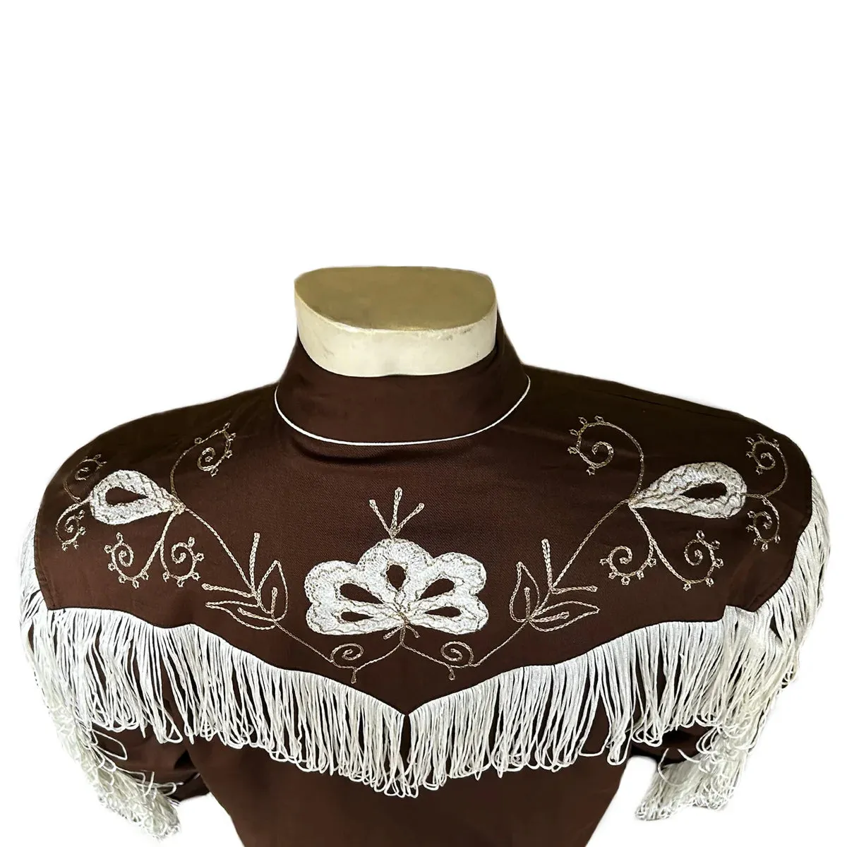 Men's Vintage Western Shirt Collection: Rockmount Fancy Fringe Brown