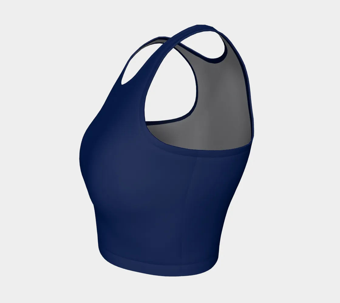 Morning Glory Blue  Athletic Crop Top