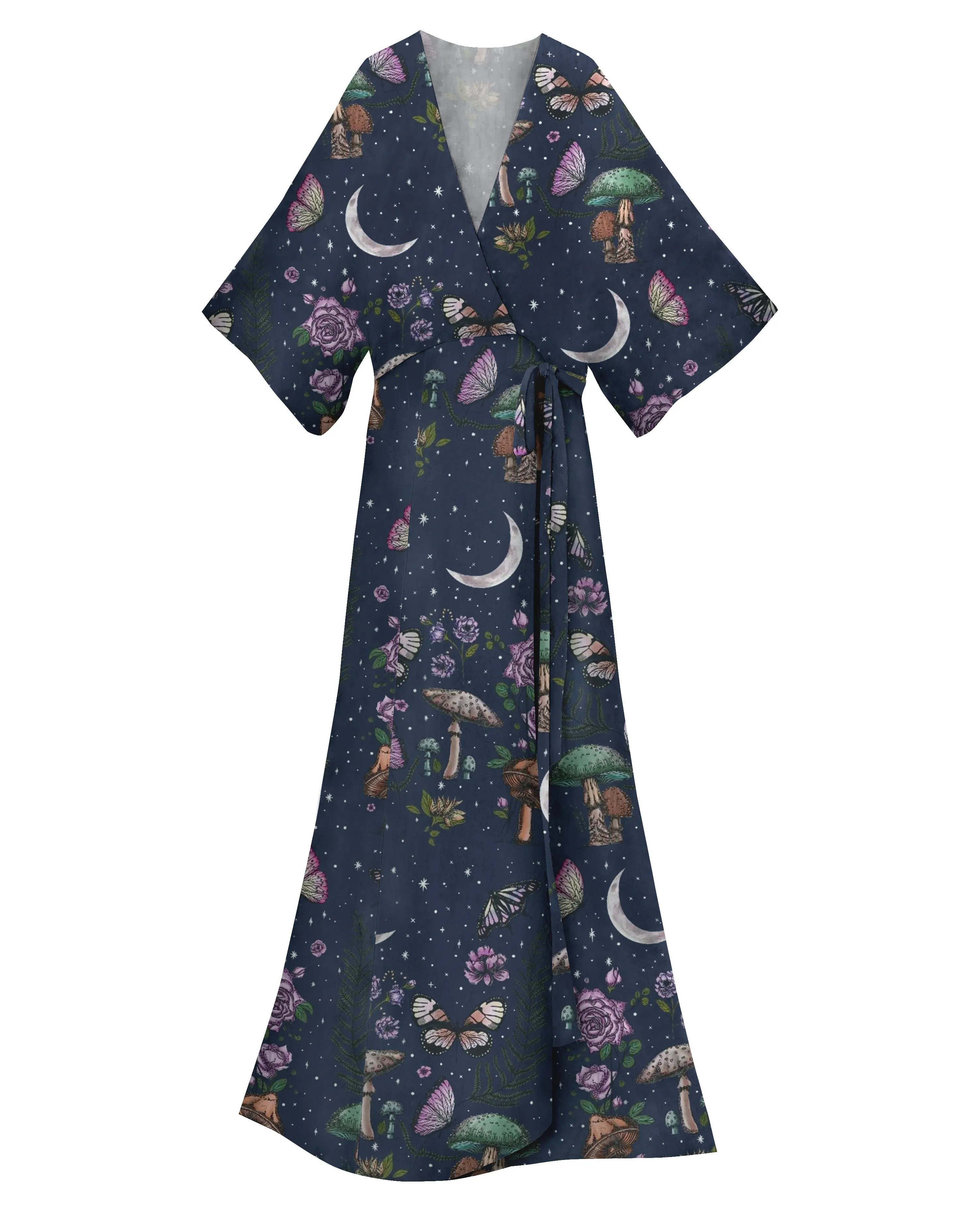 Mushrooms Moonnight Printed Beach Cover-up