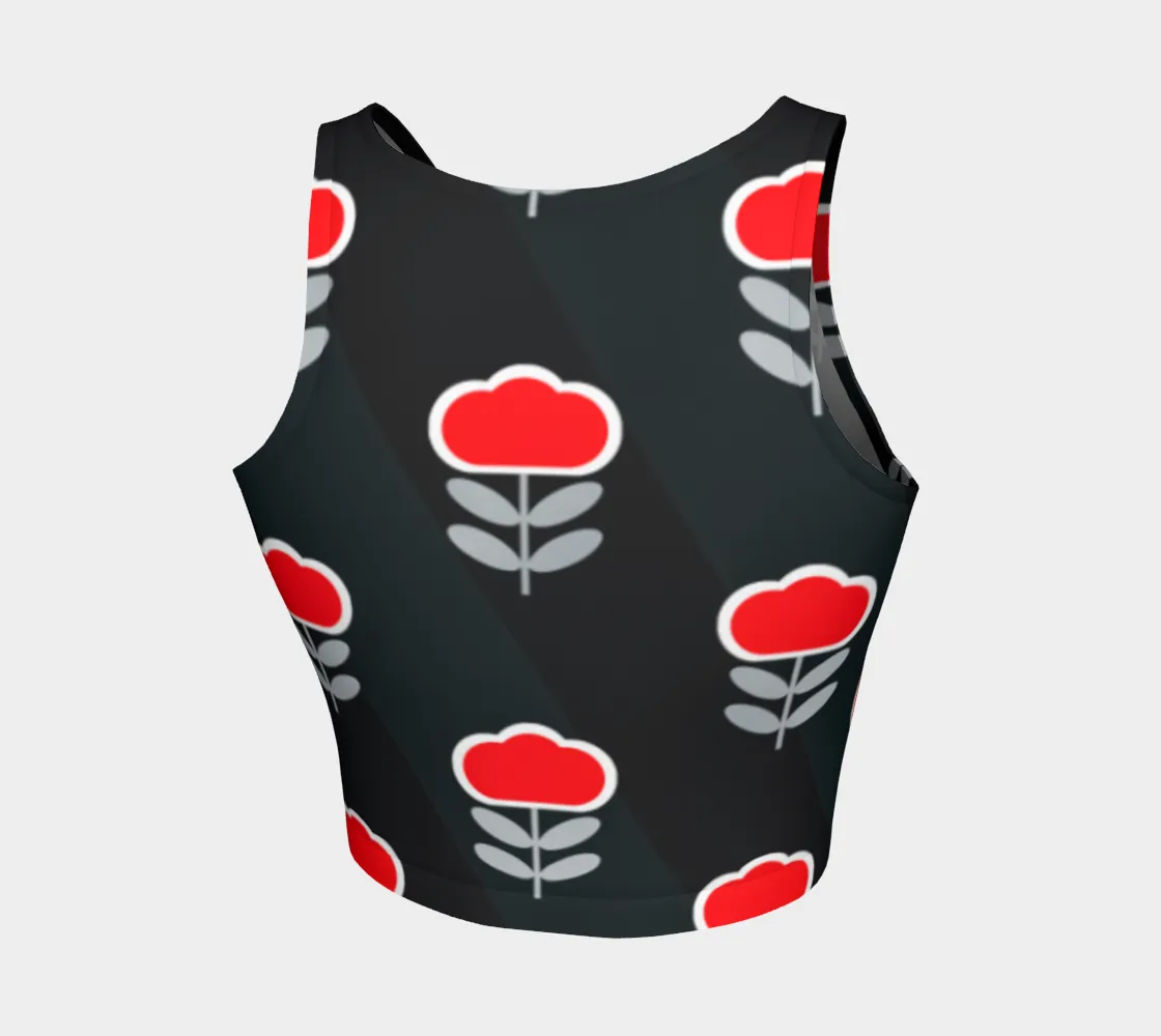 Poppy Print Athletic Crop Top