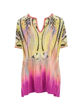 printed silk kaftan
