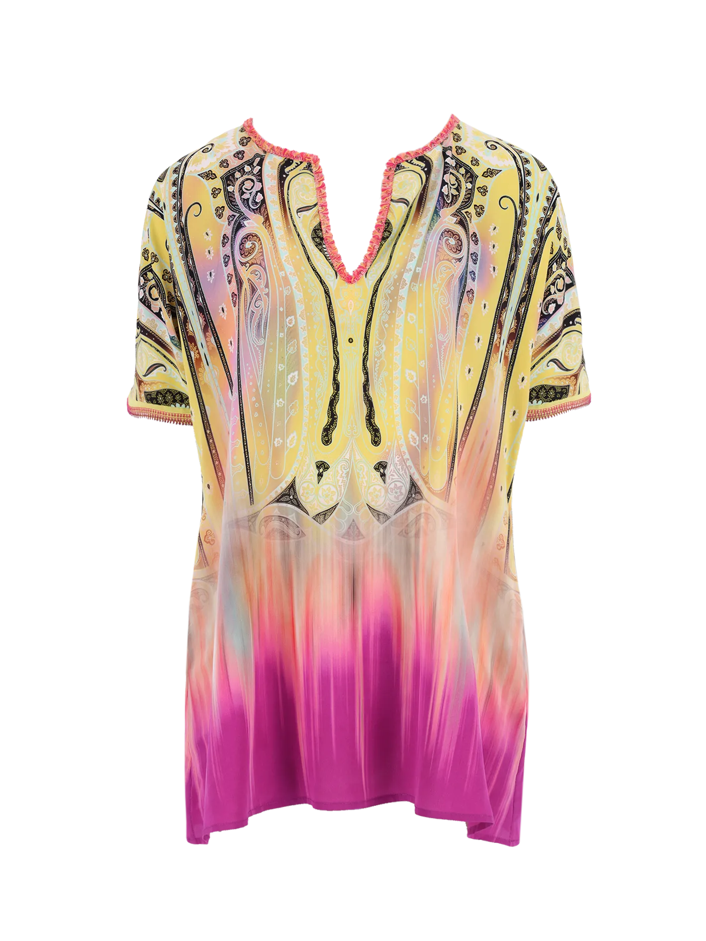 printed silk kaftan