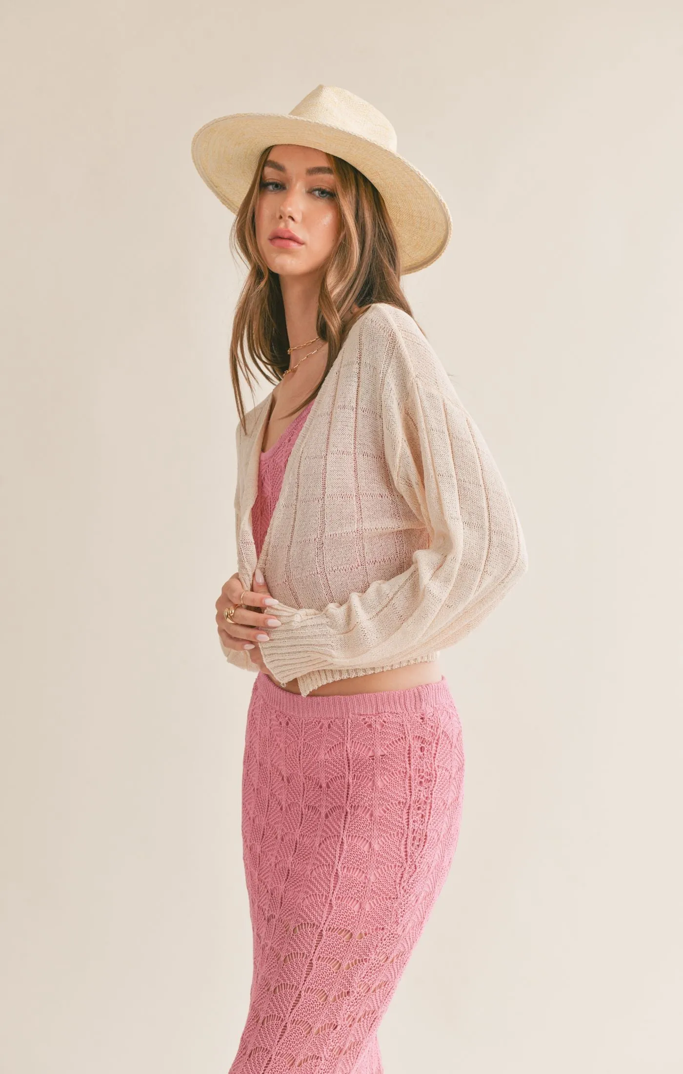 "JOYFUL PRAISE" BLUSH CARDIGAN