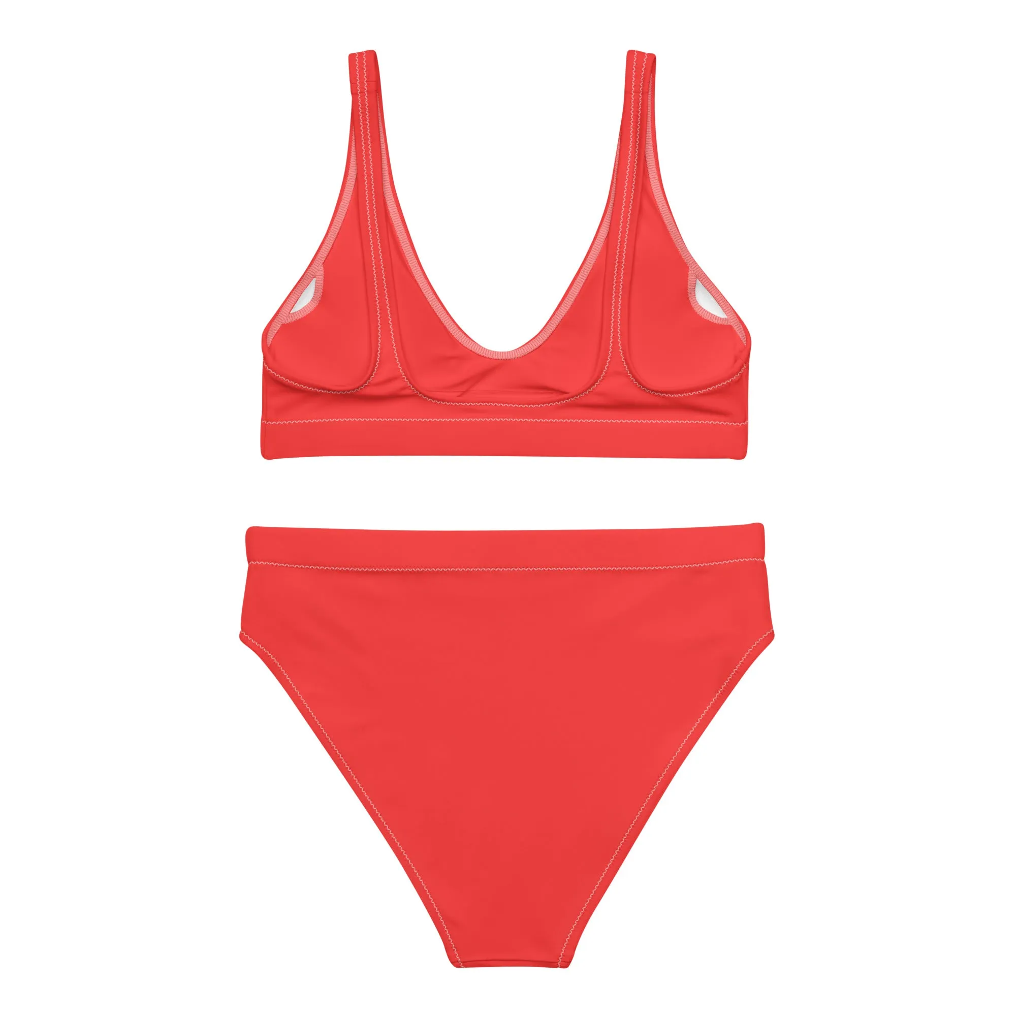 Red high-waisted bikini by Dumbbells and Hotels