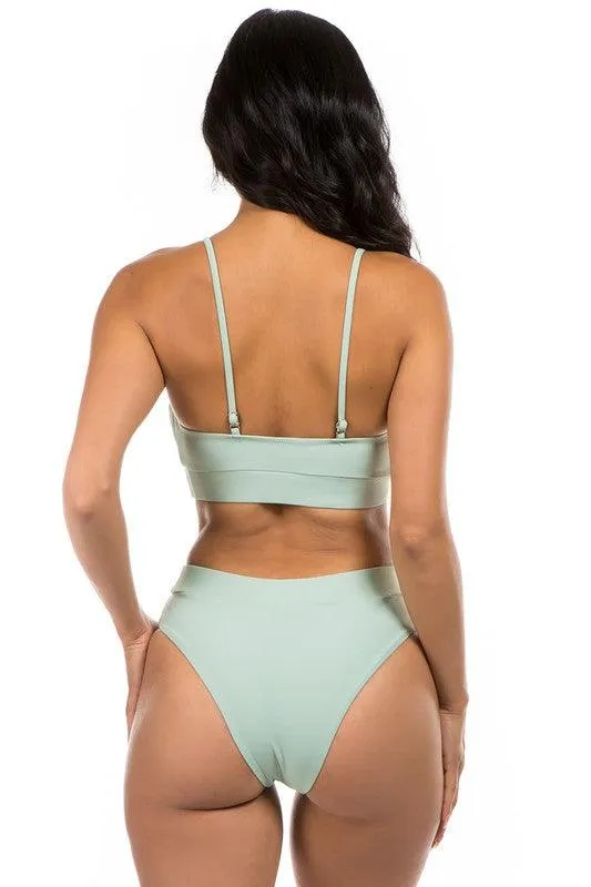 Ruched Two-Piece High Waist Bikini