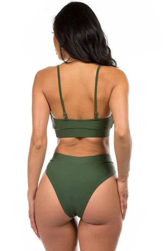 Ruched Two-Piece High Waist Bikini