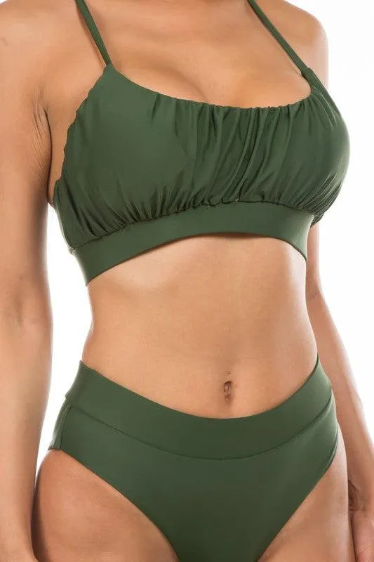 Ruched Two-Piece High Waist Bikini