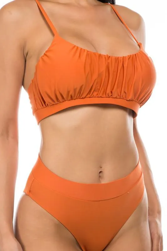 Ruched Two-Piece High Waist Bikini