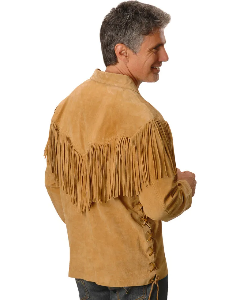 Scully Fringed Boar Suede Leather Shirt