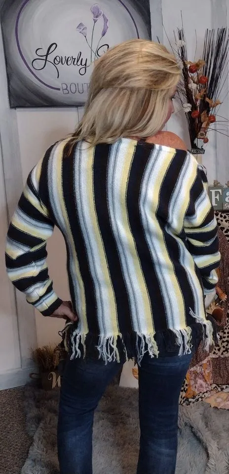 Taylor, multi Color Stripe Sweater