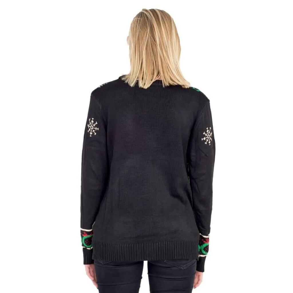 Ugly Christmas Sweater Wreath with Flashing Lights Cardigan