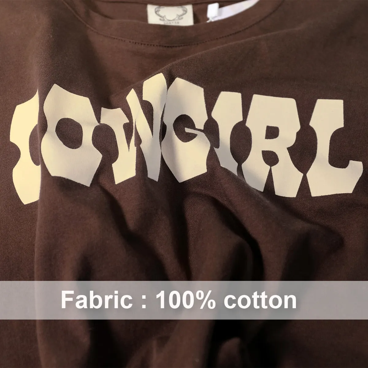 Vintage Printed Cotton Crop Top with Letter Design