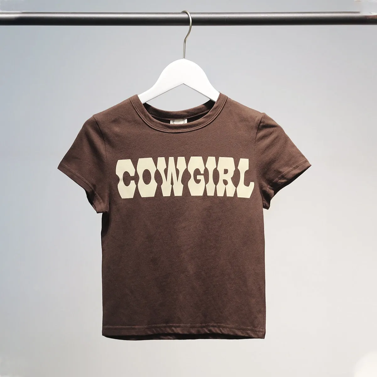 Vintage Printed Cotton Crop Top with Letter Design