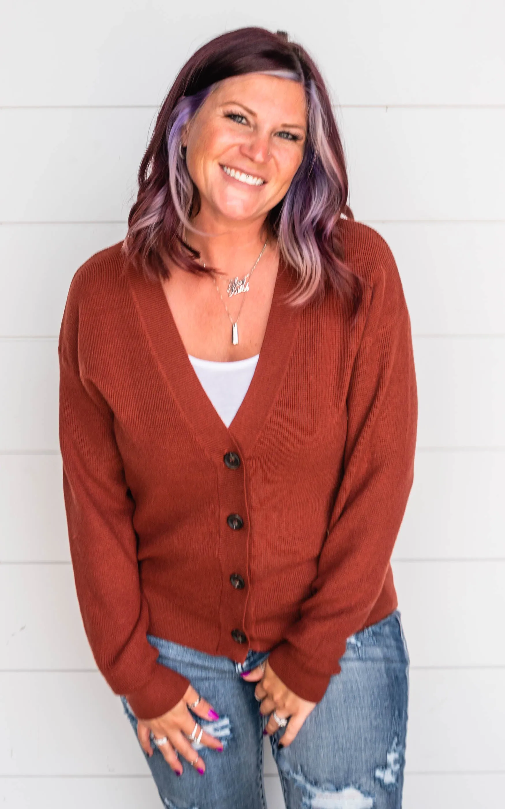 Viscose Button Up Knit Cardigan - Part 2 - Final Sale