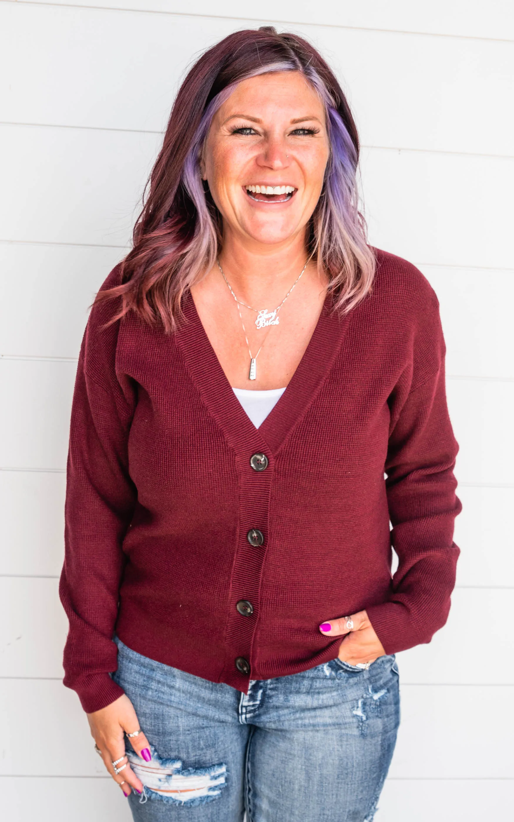Viscose Button Up Knit Cardigan - Part 2 - Final Sale